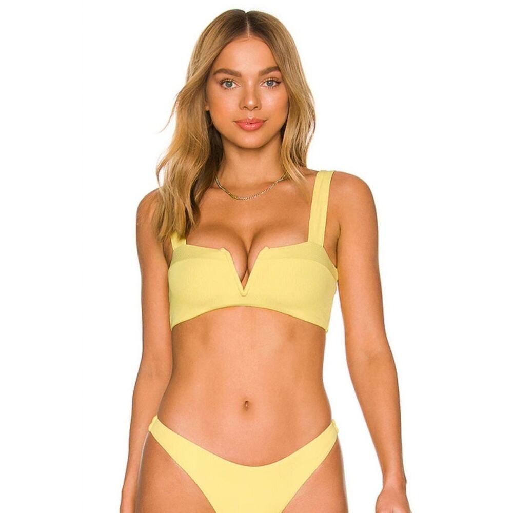 L*Space Lee Lee Bikini Top in Lemon Drop Yellow Size Small NWT